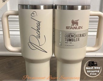 Personalized Stanley Quencher H2.0 Tumbler, Laser Engraved Travel Mug