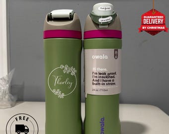Personalized Owala FreeSip 24oz Water Bottle, Custom Name Engraved Tumbler, Bridesmaid Proposal, Valentine Gift, Birthday & Mother Day Gift