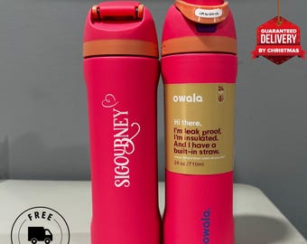 Personalized Owala FreeSip 24oz Water Bottle – Custom Name Engraved – Stainless Steel Tumbler, Mother’s Day, Birthday, Bridesmaid Gift