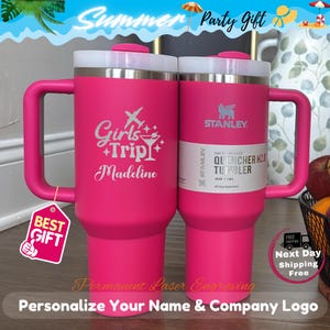 Personalized Vacation Tumbler With Handle Custom Vacation Tumbler Beach Tumbler 40oz Vacation Gifts For Family Vacation Beach Tumblers Gifts