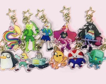 Adventure Time Keychains - Double Sided Glitter Acrylic Charms