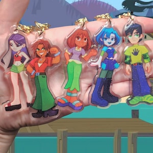 Total Drama Island Glitter Nyckelringar - Paketalternativ