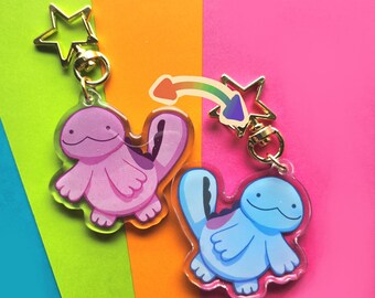 Quagsire Pokemon Double Sided Glitter Acrylic Charms