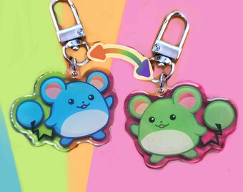 Marill Double Sided Glitter Keychain #183
