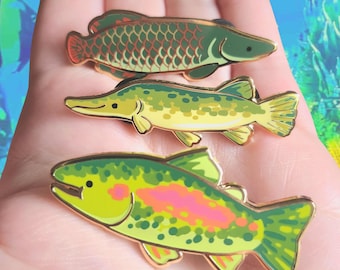 Lake and River Fish Enamel Pins