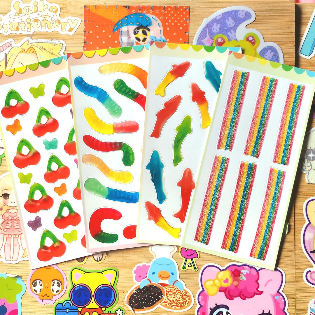 Gummy Candy Sticker Sheets - Etsy