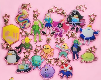 Adventure Time Keychains - Double Sided Glitter Acrylic Charms