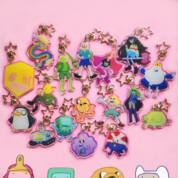 Adventure Time Keychains - Double Sided Glitter Acrylic Charms