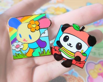 Panda & Bunny 1.5" Enamel Pins