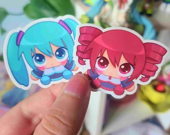 Mini Miku and Teto Stickers