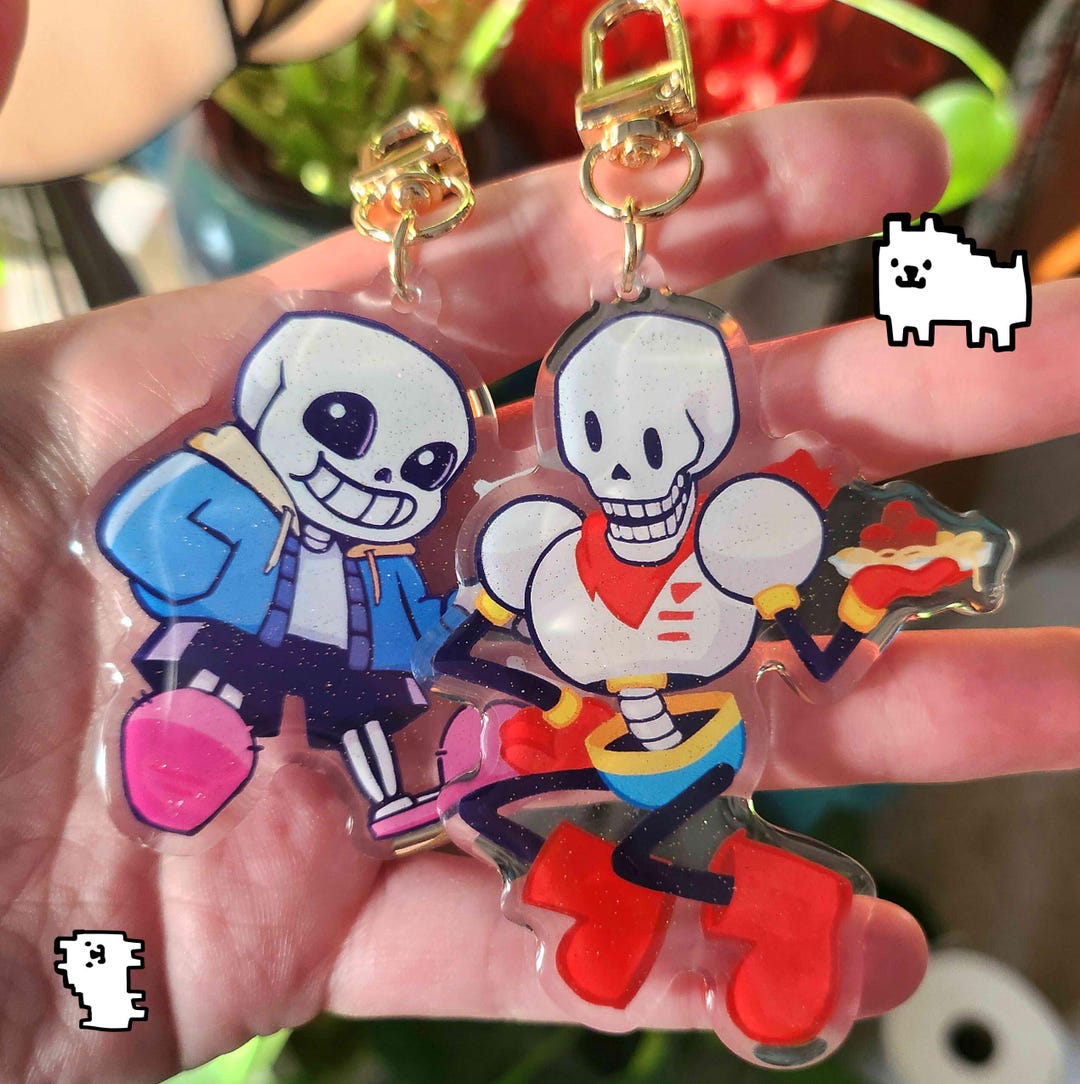 Undertale Ink Keychain Sans and Papyrus Undertale Keychains - Etsy
