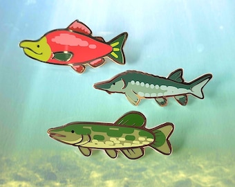 See und Fluss Fische Emaille Pins