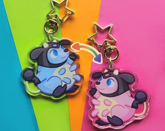 Miltank Pokemon Double Sided Glitter Acrylic Charms