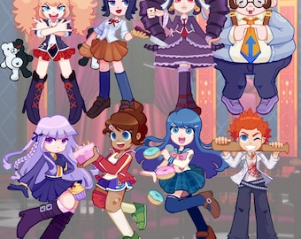 Danganronpa Glitter Keychains 2.5"