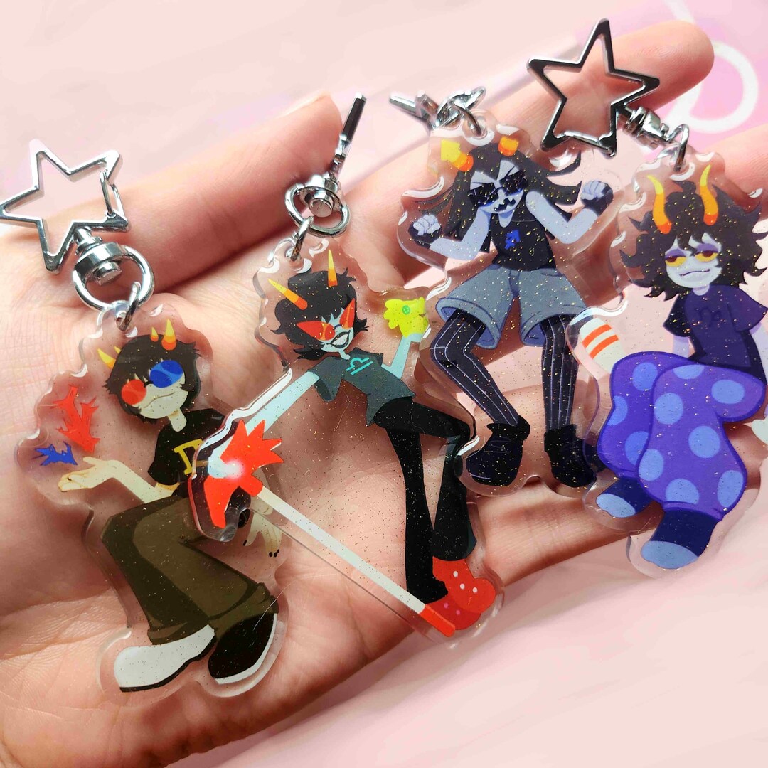 Homestuck Beta Troll Glitter Keychains - Etsy