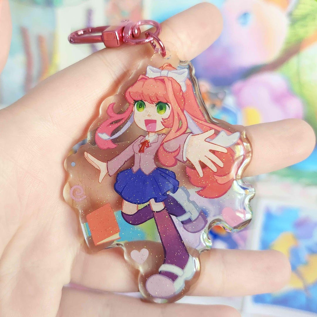 Doki Doki Glitter Keychain - Etsy