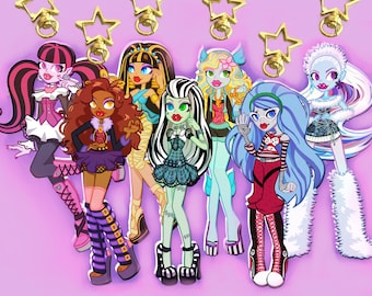 Glitter Monster Girl Glitter 3&quot; Keychains