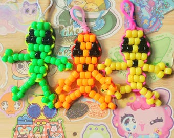 Handmade Beaded Alien Keychains