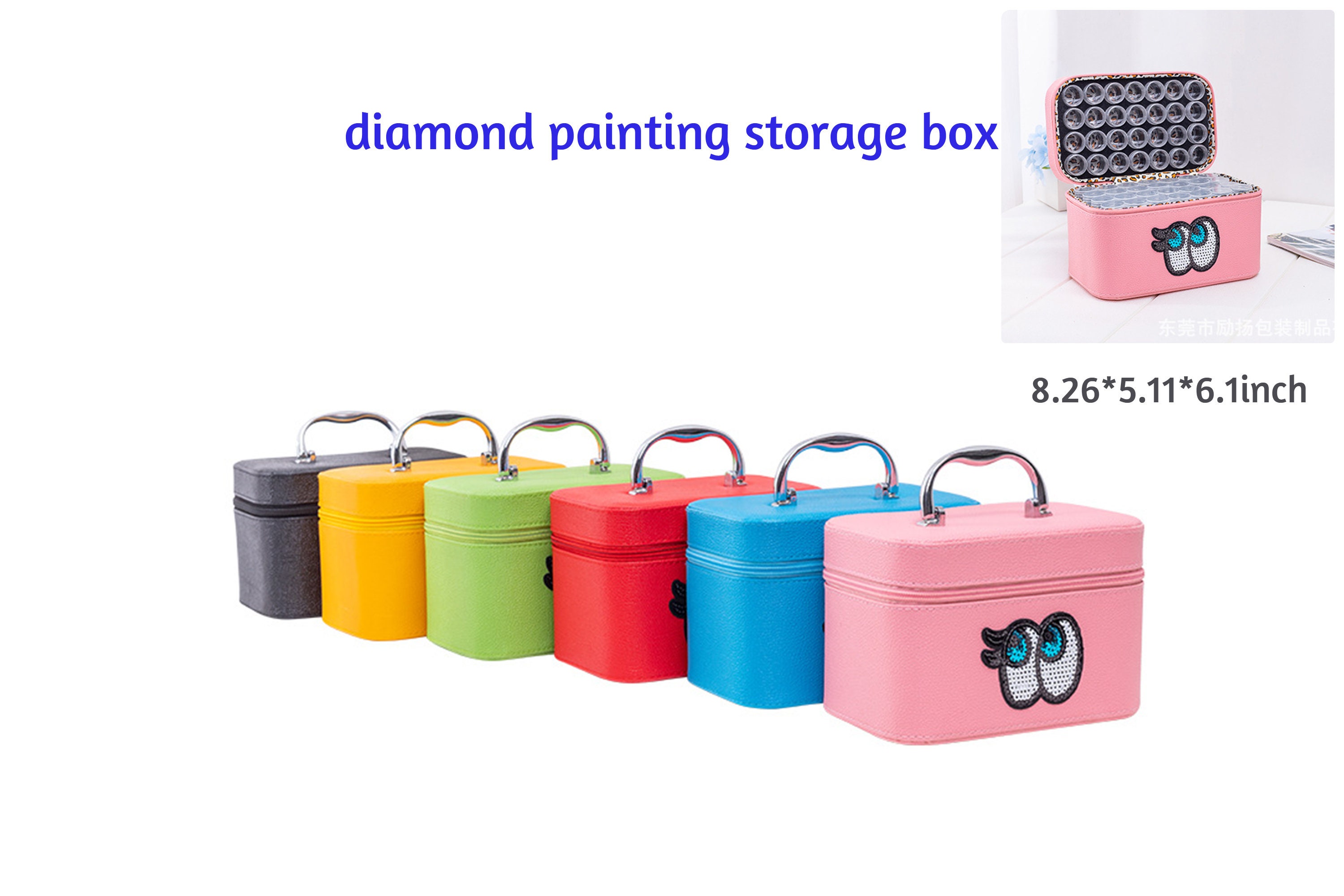 SuSentak 84 Slot Diamond Painting Storage Containers Diamond Storage Case DIY Art Craft Jewelry Beads Rhinestones Organizer Box