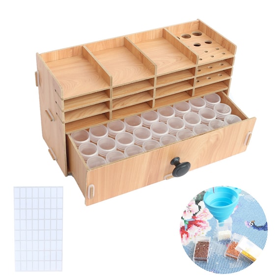 Susentak Wood Diamond Painting Accessories Tray Organizer, Diamond