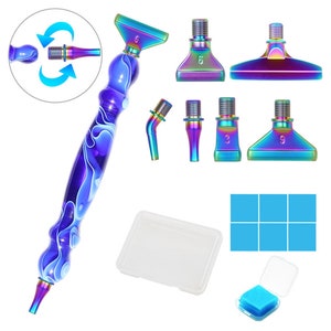 Lirunqiu Diamond Painting Pen, Ergonomic Diamond Art Drill Accessories Tools with 6 Metal Pen Tips and Gift Box