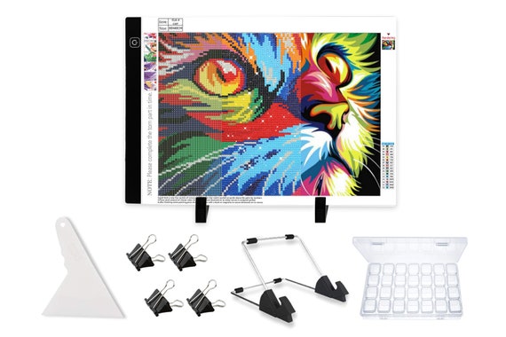 ARTDOT A4 LED Light Board for Diamond Painting Kits, USB Powered Light Pad,  Adjustable Brightness with Detachable Stand and Clips