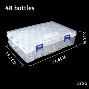 SuSentak Diamond Painting Storage Containers, Contenedor portátil de almacenamiento de cuentas Diamond Painting Accessories Box 24/48/60/77 Gird