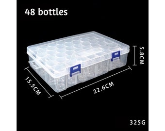 SuSentak Diamond Painting Storage Containers, Portable Bead Storage Container Diamond Painting Accessories Box 24/48/60/77 Gird