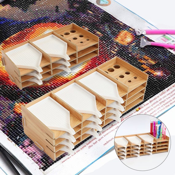 Wood Diamond Painting Tray Organizer with Diamond Painting Etsy