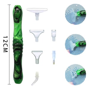 SuSentak Diamond Painting Pen, Ergonomic Diamond Art Drill Accessories Tools with 6 Metal Pen Tips