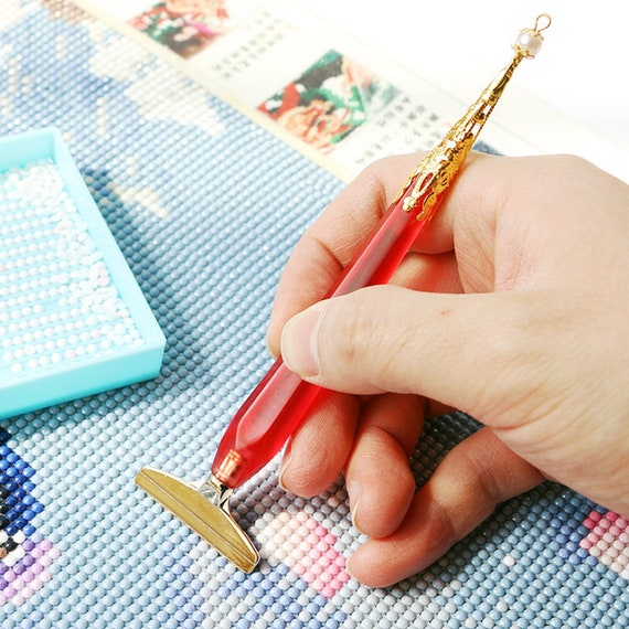 Lirunqiu 5D Diamond Painting Pen Hand Turned Resin Diamond Art Drill Pen  Diamond Painting Rhinestone Picker Tool Set 
