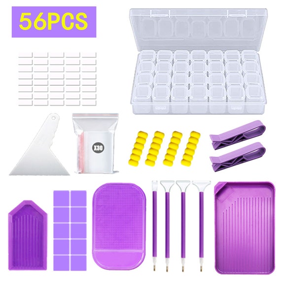 Boite De Rangement Diamond Painting Kits D'accessoires Et D'outils De Peinture Au Diamant 5D Avec Boite A Broder En Diamant Et Rouleau De Peinture Au Diamant Pour Enfants Ou Adultes Pour Faire