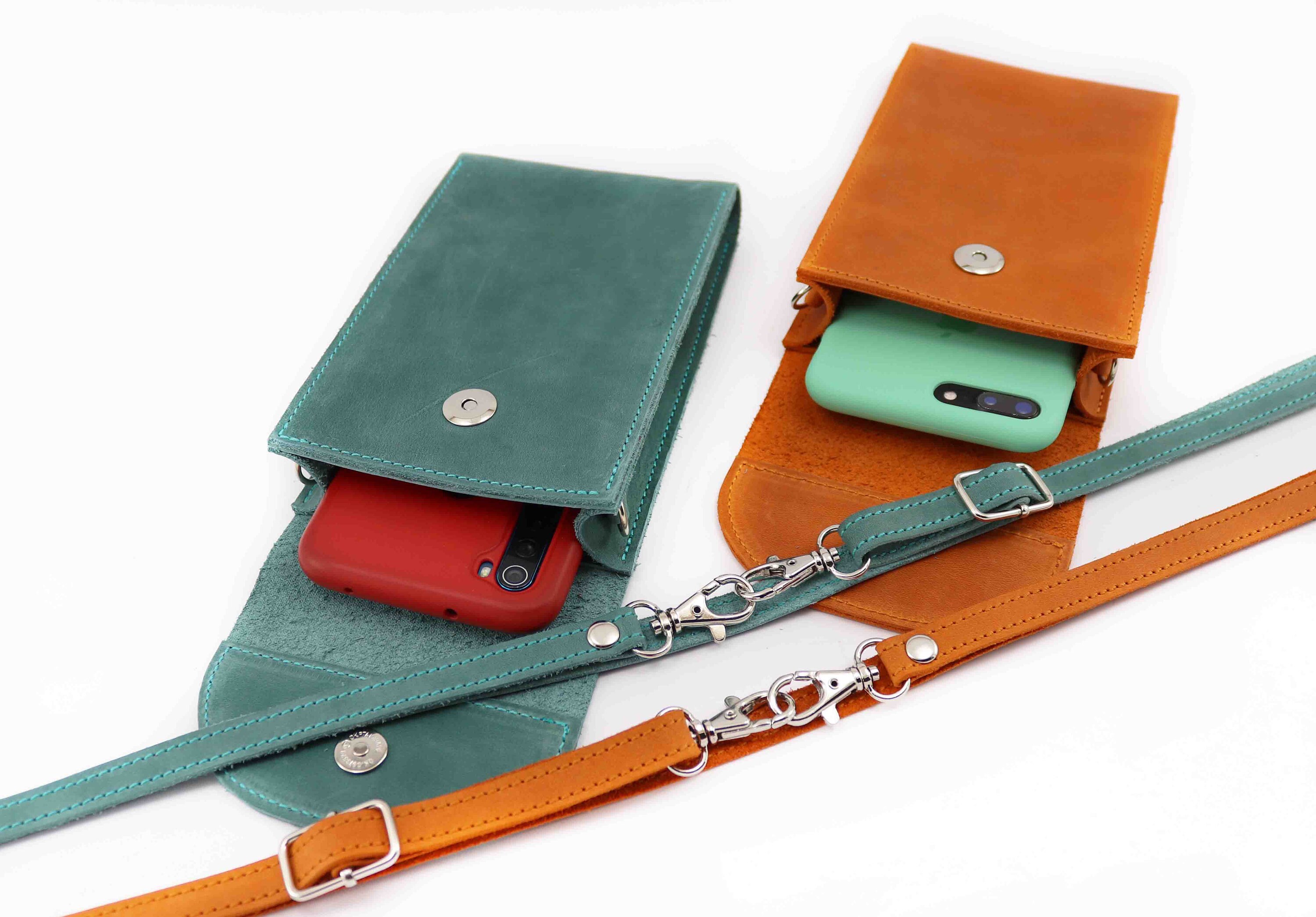 Set of two Leather Crossbody iPhone Bag/ Small Crossbody Etsy