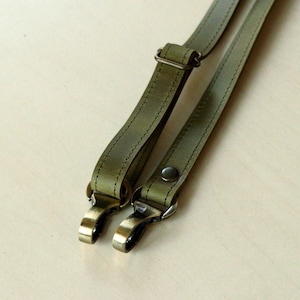 Verstellbarer Schultergurt für die Handtasche, Umhängegurt aus Naturleder, langer, schmaler verstellbarer Gurt für die Handtasche, Gurt mit antikem Karabiner