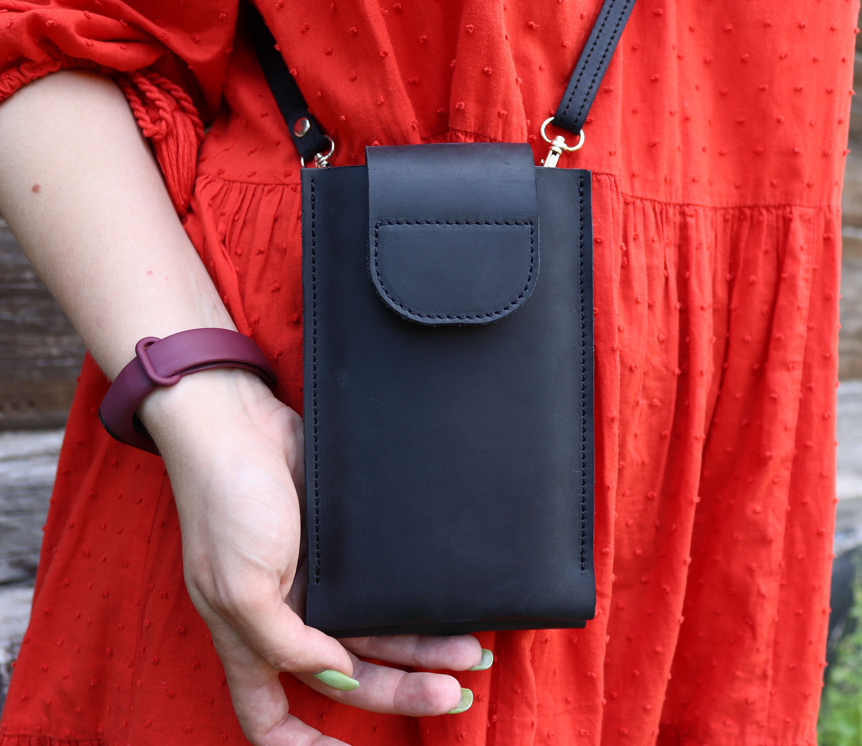 Personalized Leather Cell Phone Holster/ Handmade Crossbody Etsy