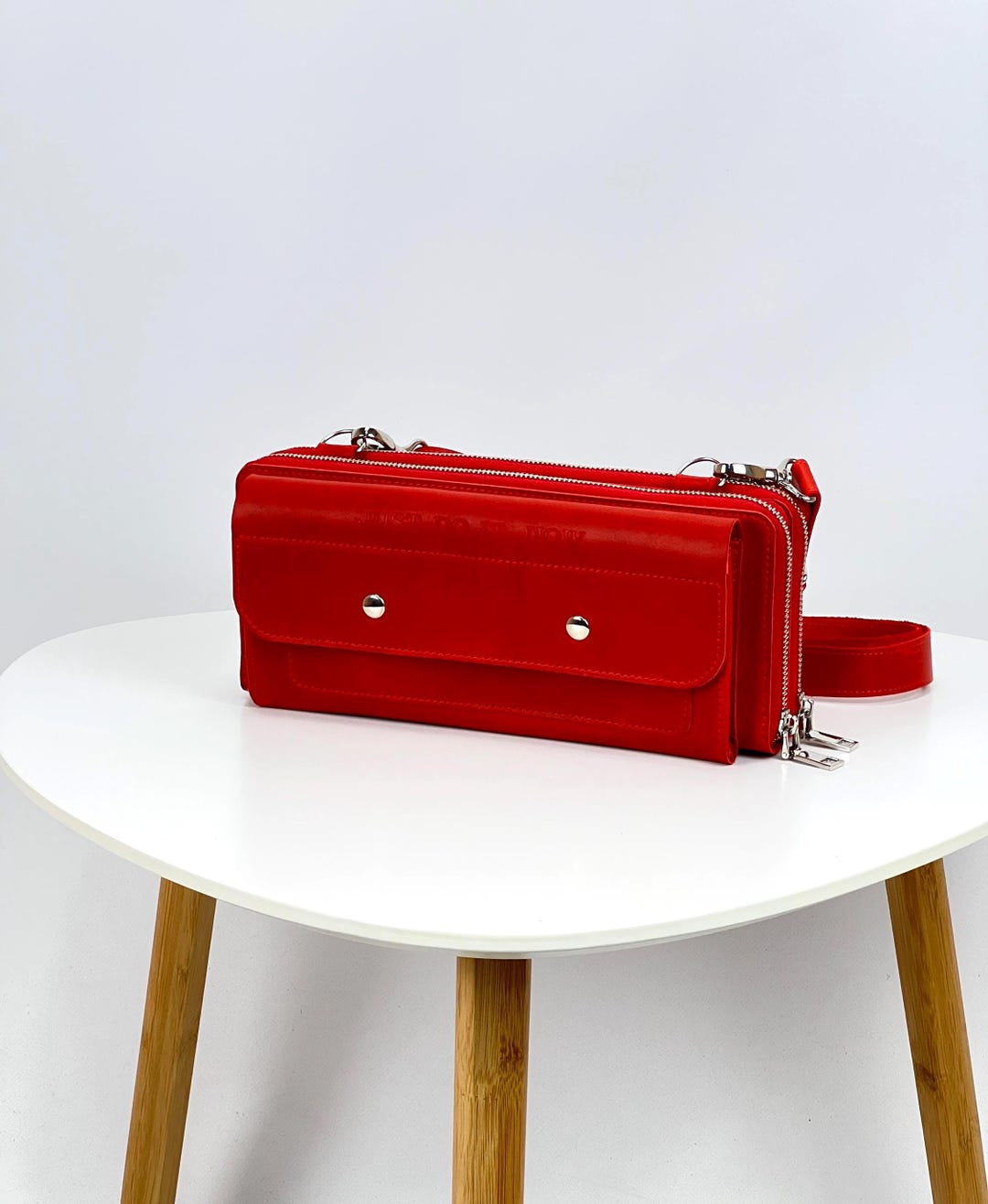Handmade Leather Long Rectangular Purse – Crossbody Phone Bag, RFID ...