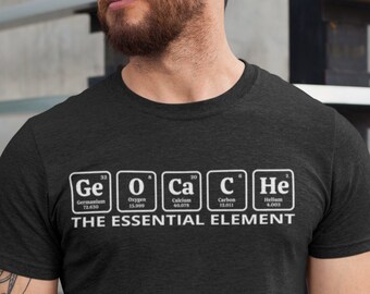 Geocaching science periodic table geocache chemical elements geocacher shirt