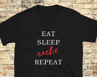 T-shirt Geocaching – Eat Sleep Cache Trackbar – Travelbug – TB Shirt – GEO-VERSAND