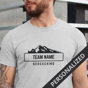 Personlig geocaching-t-shirt med lagnamn / personlig geocacher-present / geocache-tröja