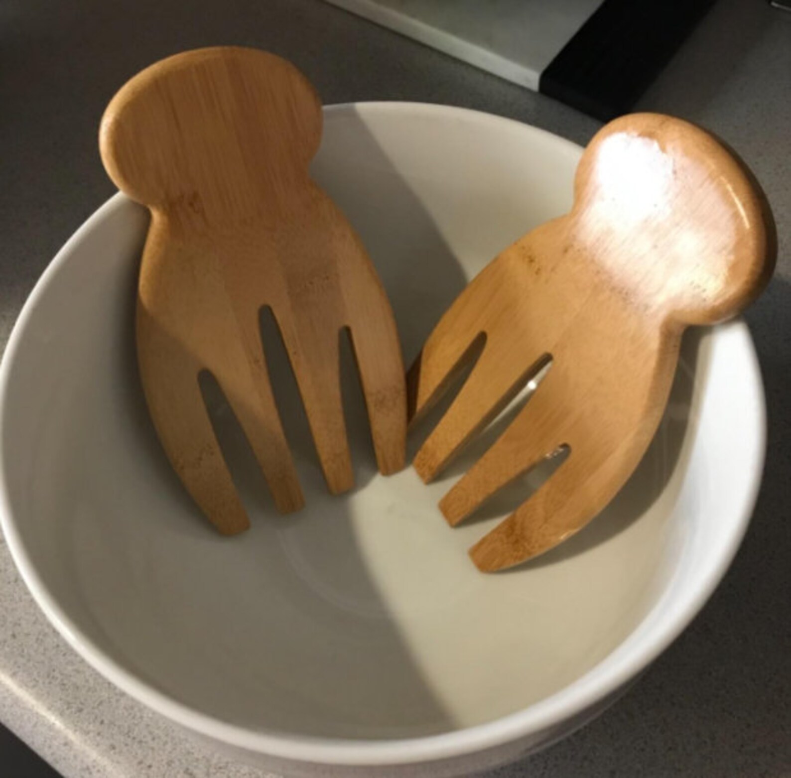 Bamboo Salad Hands Wooden Salad Server Set personalized Etsy