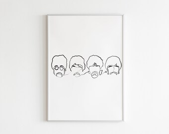 Beatles Line Art Etsy