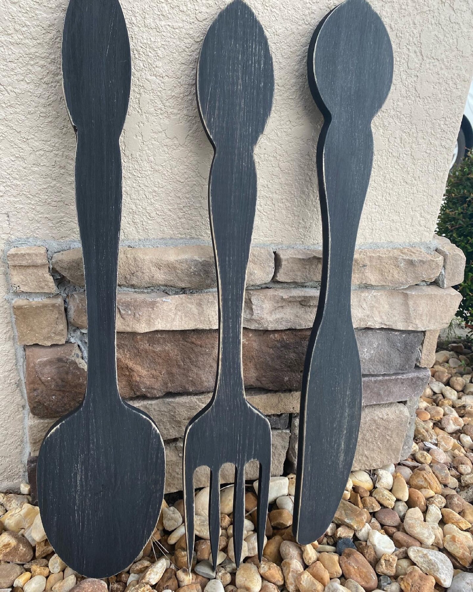 Kitchen Decor, Big Wall Fork, Large Wooden Fork Decorative, Country