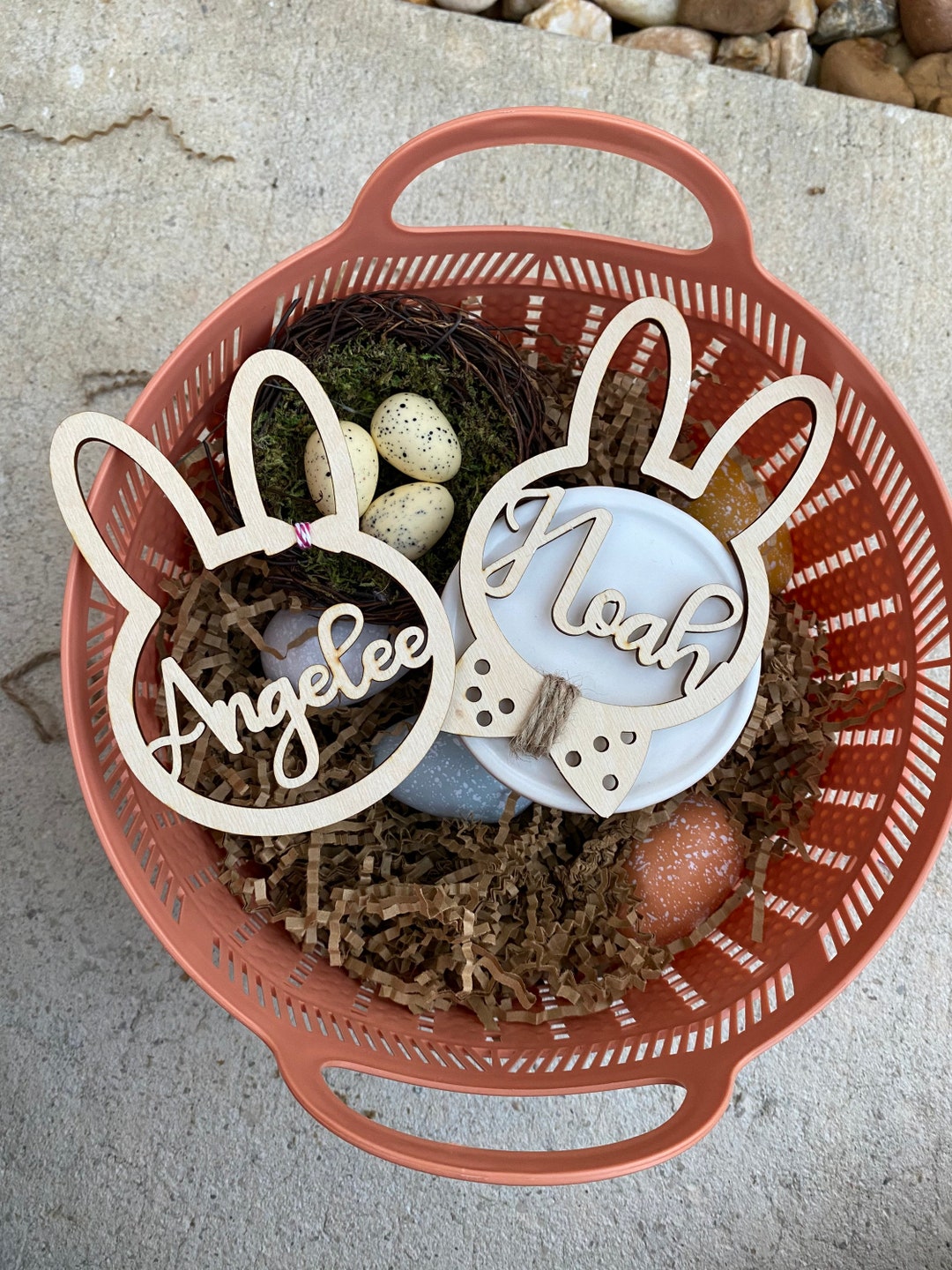 Bunny Tag Easter Bunny Name Tag Personalized Kids Nametag Etsy