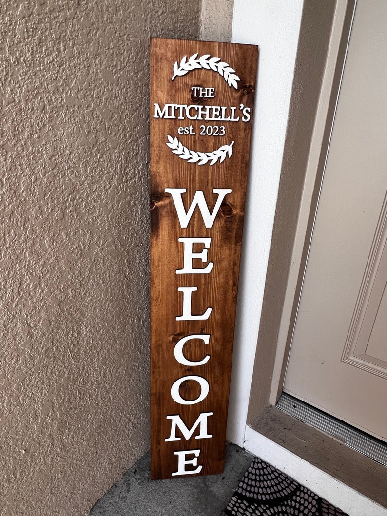 Welcome Sign, porch decor, family name welcome sign, Welcome Sign Front Door, Farmhouse Welcome Sign, Housewarming Gift, Home gifts