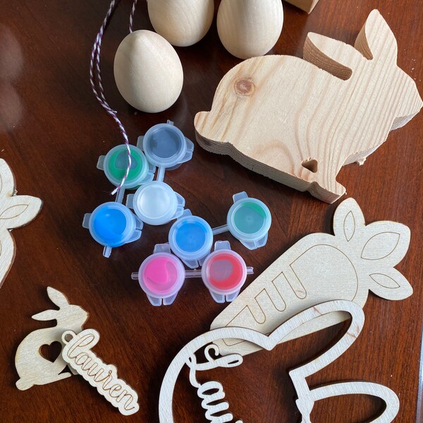 DIY Wood Paint Kit for Kids | DIY Paint Set for Kids | Gifts for Kids | Party Favors | DIY Wood Easter Paint Kit | Classroom Project