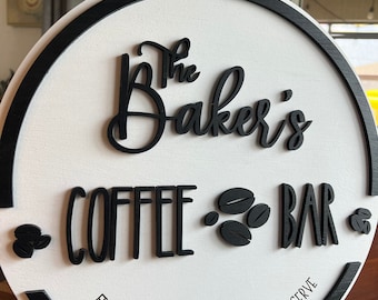 Coffee bar sign, custom coffee bar decor, coffee bar, coffee lover gift idea, coffee lover, valentines day gift, gift for her, gift for him