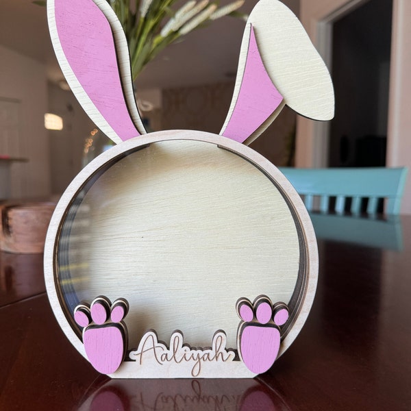 Glowforge SVG-bestanden, digitale download, Easter Bunny SVG-bestand, Easter Basket Filler SVG, Easter Bunny Bank