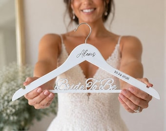 Gruccia personalizzata per matrimonio con nome e data, gruccia da sposa, gruccia per la futura sposa, regalo personalizzato per la sposa, gruccia per abito da sposa, regalo per addio al nubilato