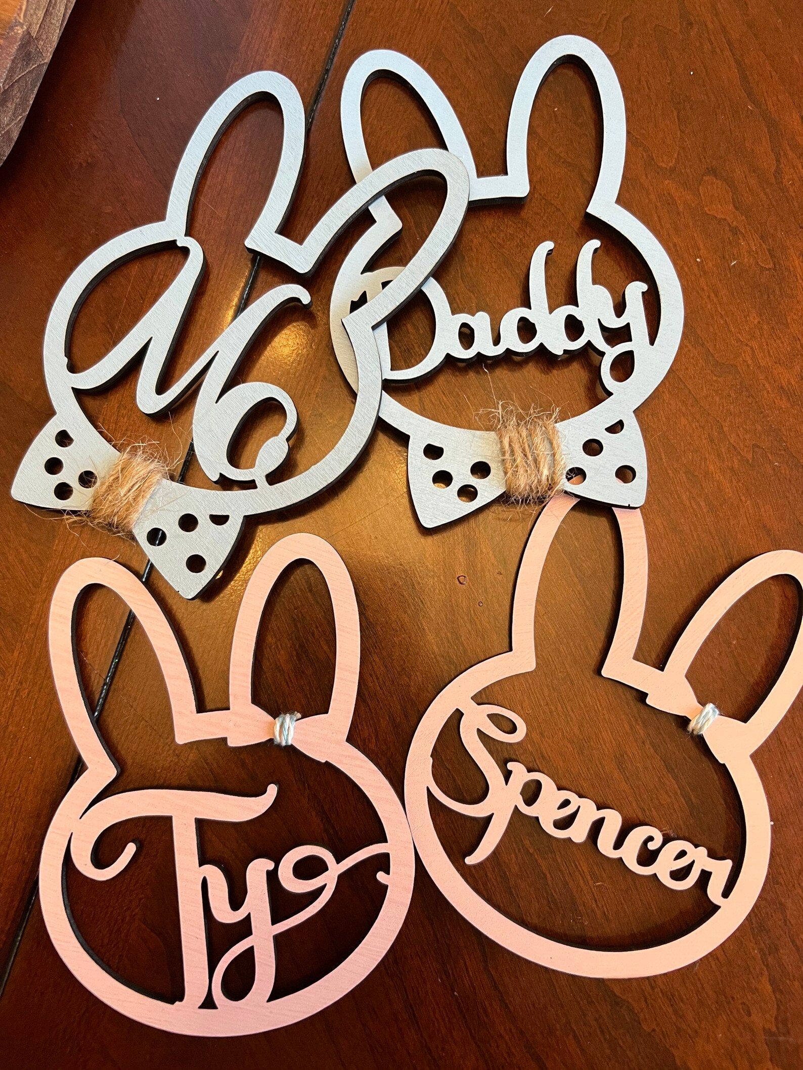 Bunny Tag Easter Bunny Name Tag Personalized Kids Nametag Etsy
