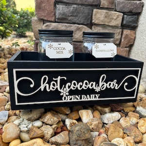 Hot Cocoa Bar, Hot Chocolate Bar, Holiday Décor, Hot Cocoa Bar Box, Hot Cocoa Bar Jars, Hot Chocolate Bar Box, Christmas Kitchen Décor